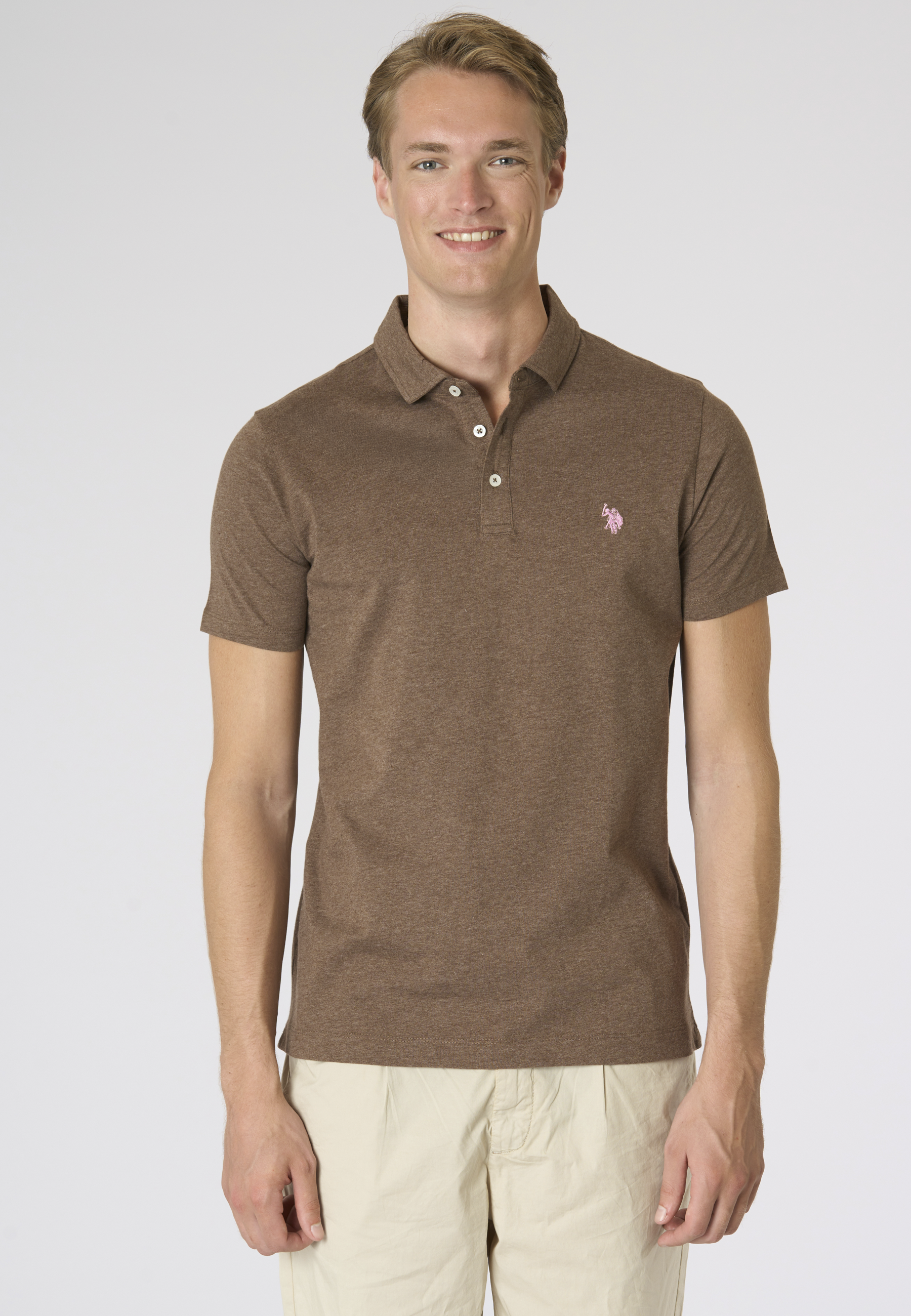 Polo shirt a maniche corte in cotone jersey mélange Premium Quality