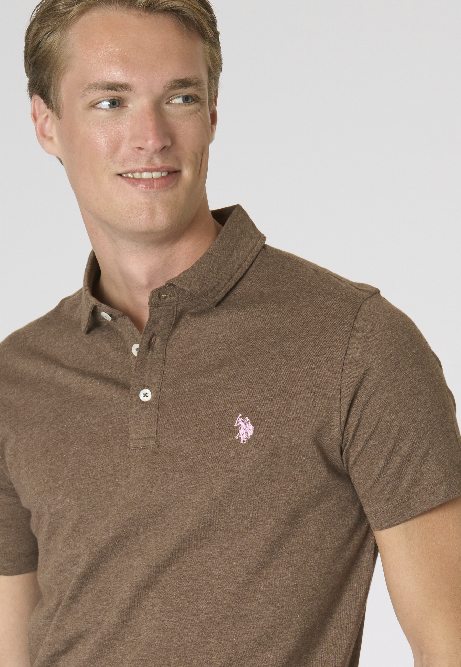 Polo shirt a maniche corte in cotone jersey mélange Premium Quality