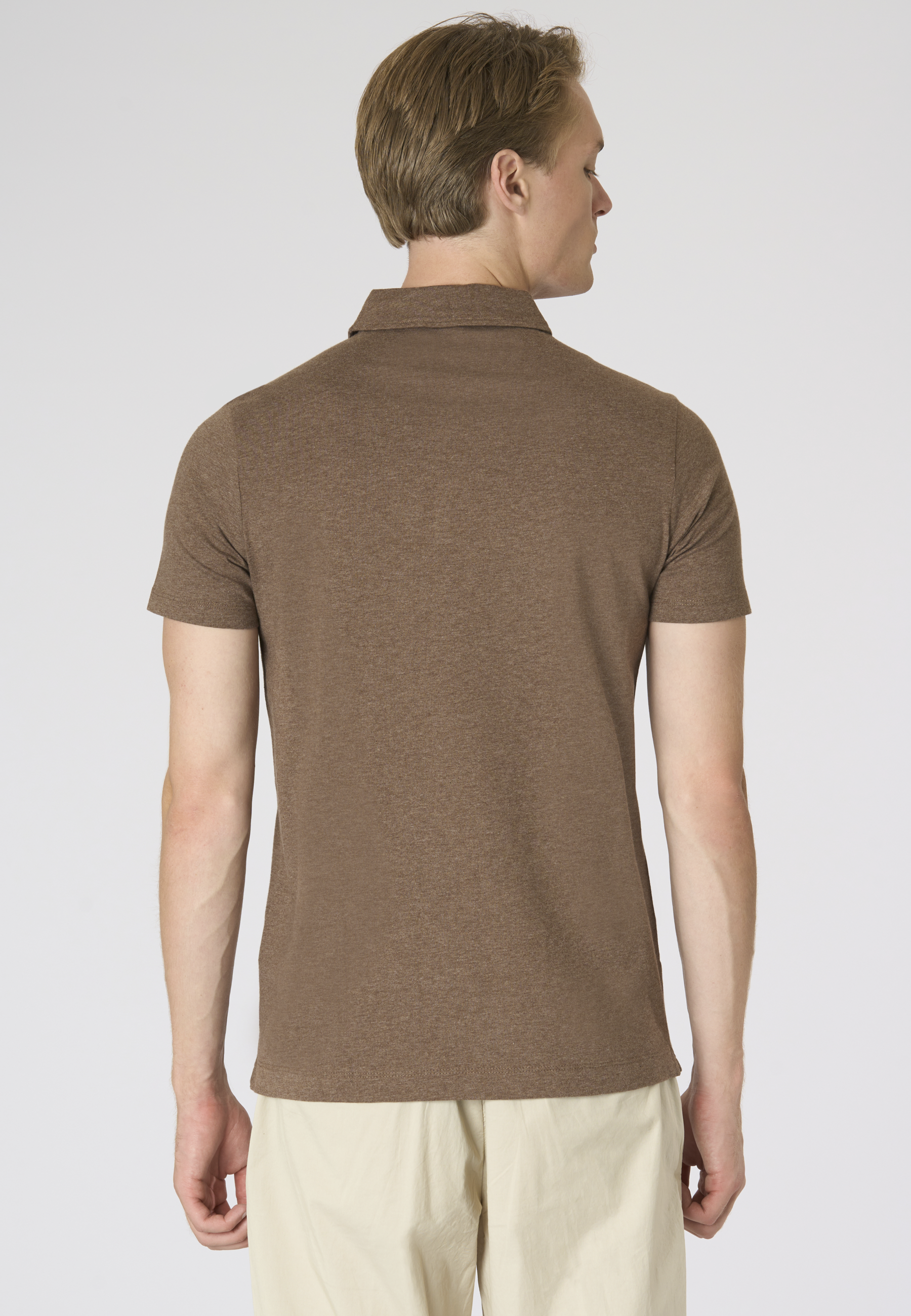 Polo shirt a maniche corte in cotone jersey mélange Premium Quality