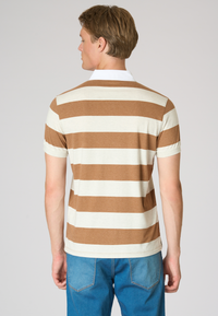 Polo shirt da uomo in cotone melange con righe rugby