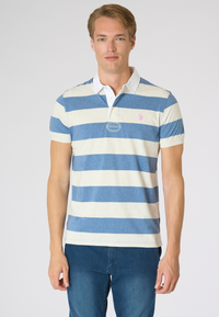Polo shirt da uomo in cotone melange con righe rugby