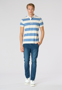 Polo shirt da uomo in cotone melange con righe rugby