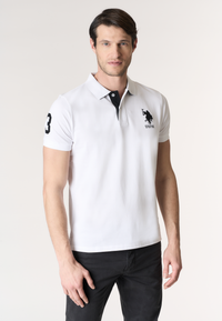 Polo shirt da uomo con logo maxi ricamato e numero