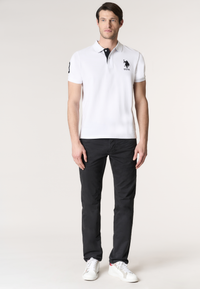 Polo shirt da uomo con logo maxi ricamato e numero
