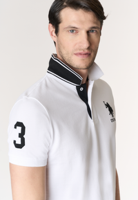 Polo shirt da uomo con logo maxi ricamato e numero