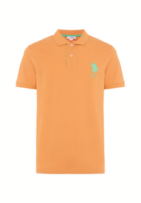 Polo shirt da uomo con logo maxi ricamato e numero