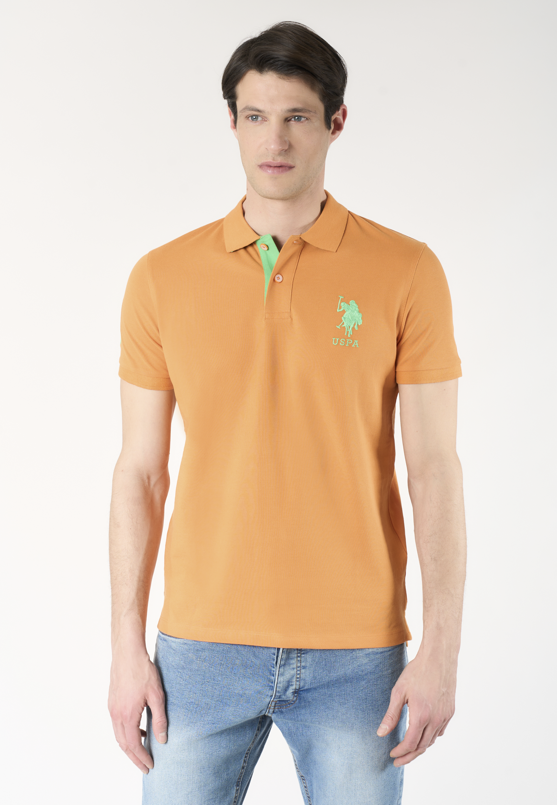 Polo shirt da uomo con logo maxi ricamato e numero