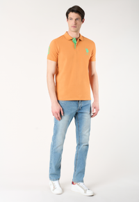 Polo shirt da uomo con logo maxi ricamato e numero