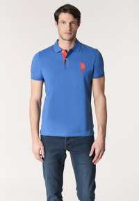 Polo shirt da uomo con logo maxi ricamato e numero