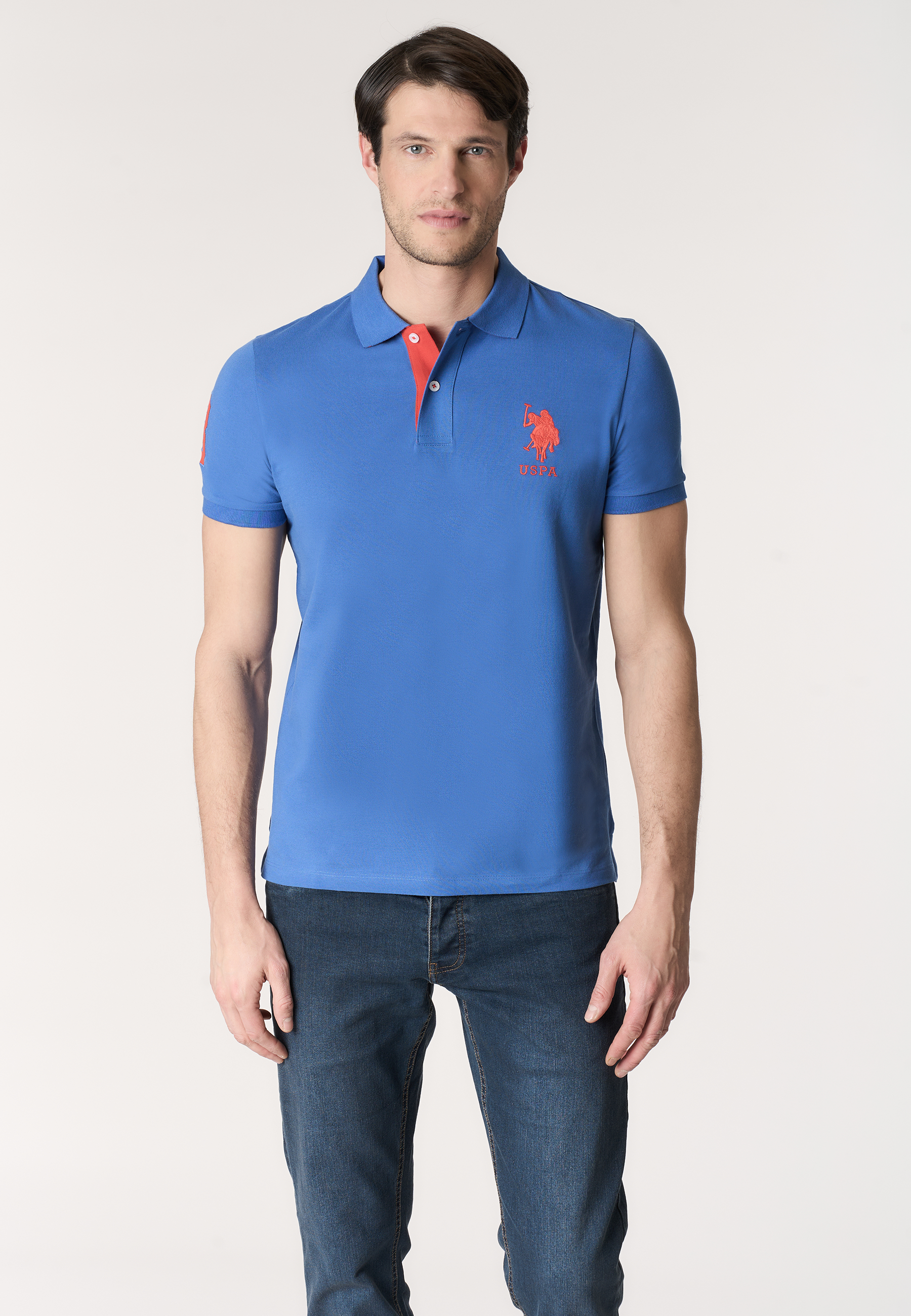 Polo shirt da uomo con logo maxi ricamato e numero