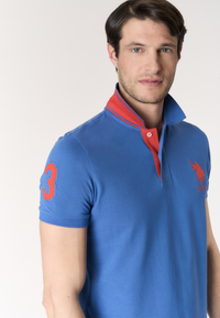 Polo shirt da uomo con logo maxi ricamato e numero