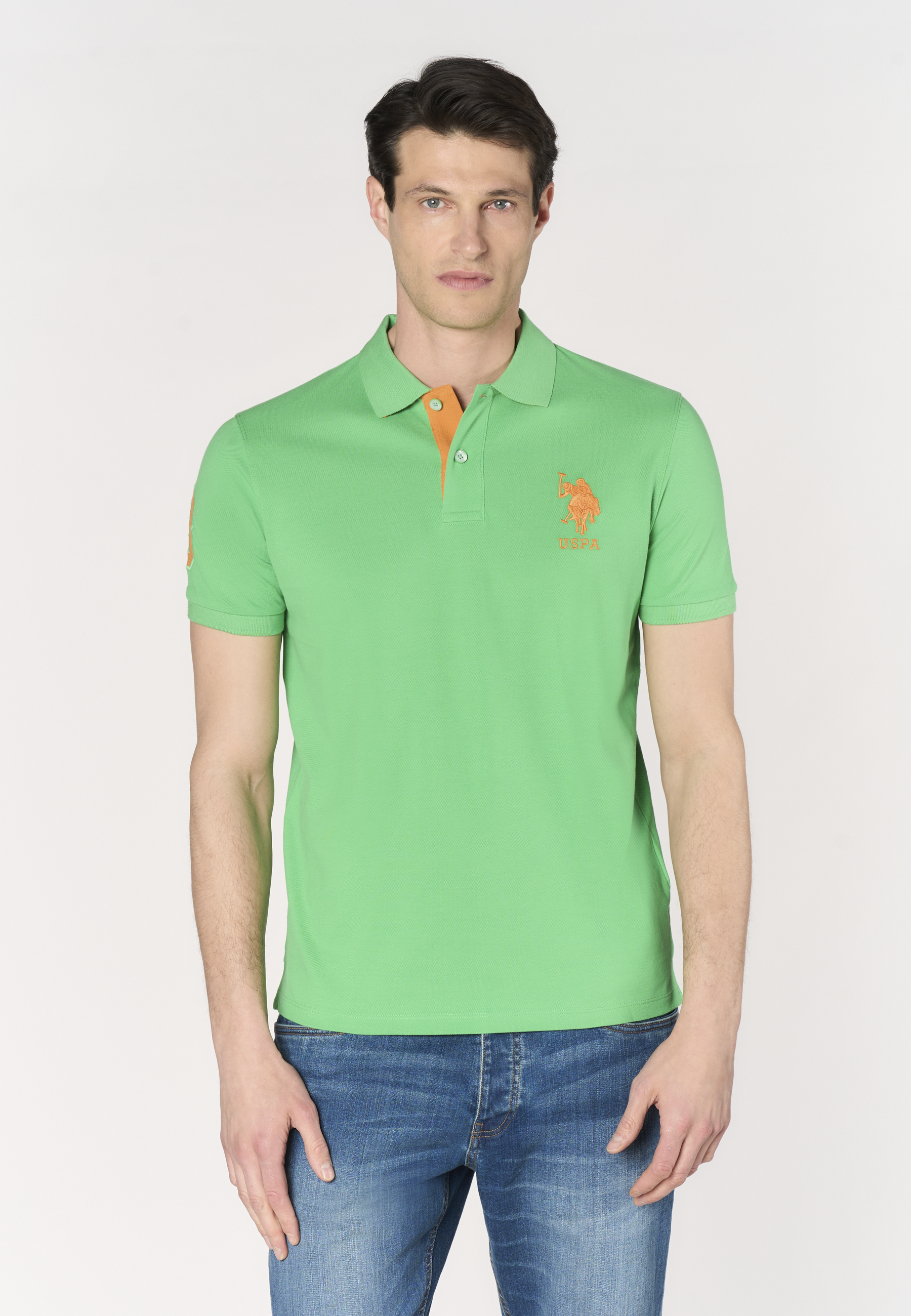 Polo shirt da uomo con logo maxi ricamato e numero