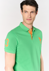 Polo shirt da uomo con logo maxi ricamato e numero