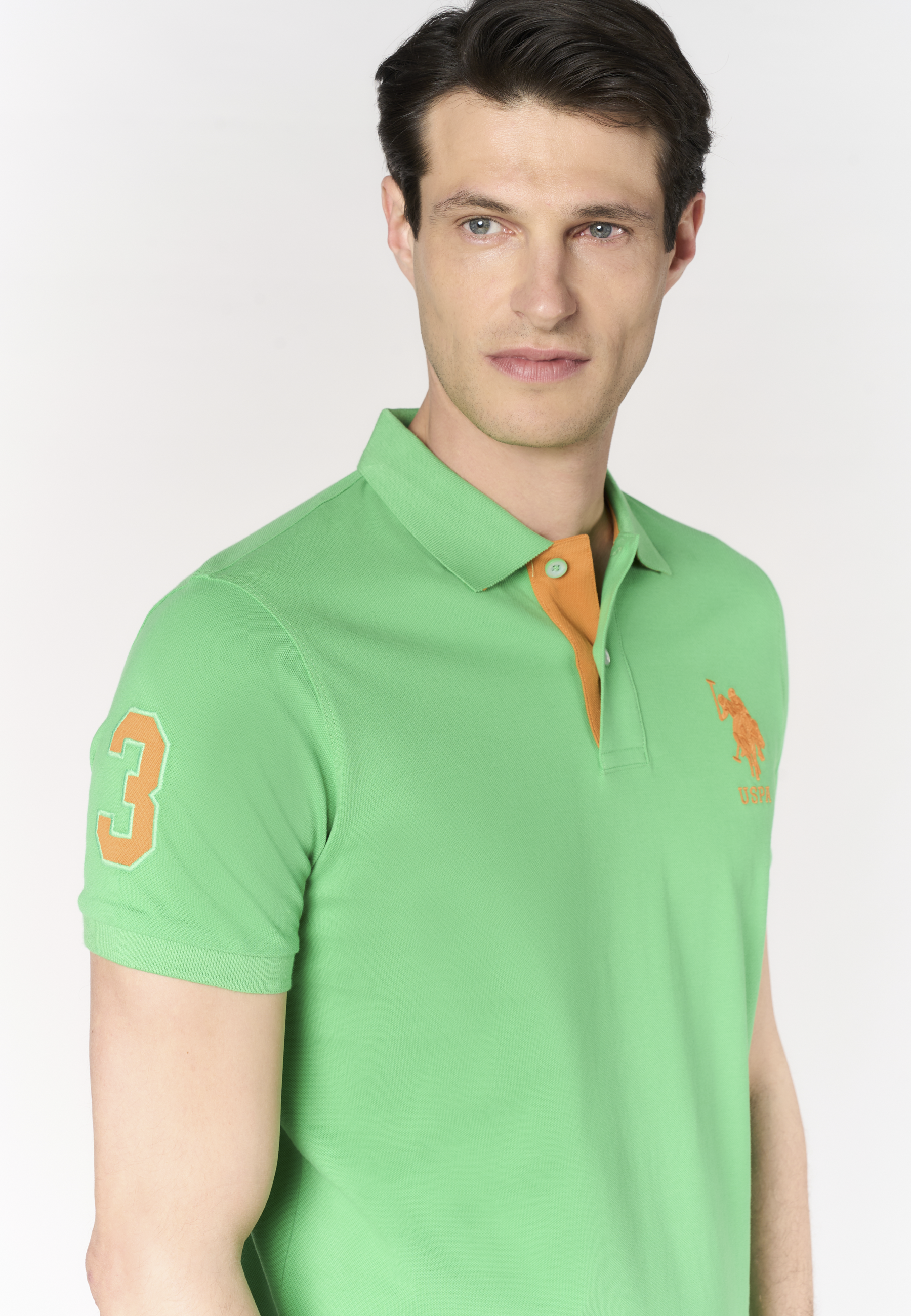 Polo shirt da uomo con logo maxi ricamato e numero