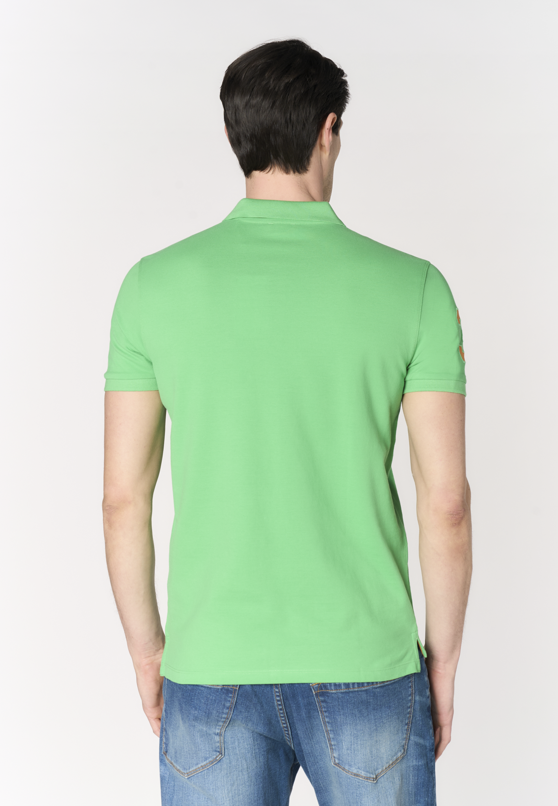 Polo shirt da uomo con logo maxi ricamato e numero