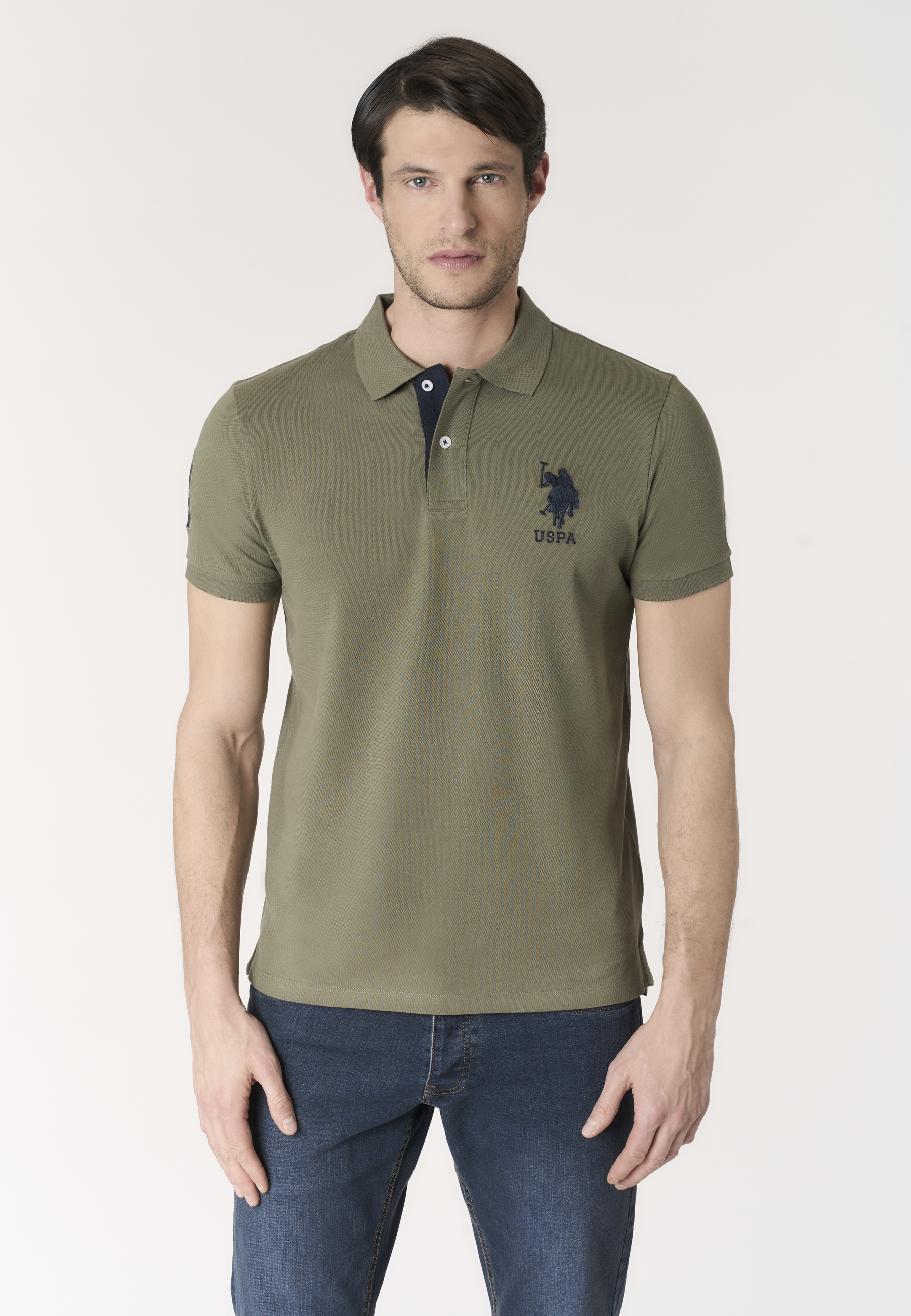 Polo shirt da uomo con logo maxi ricamato e numero