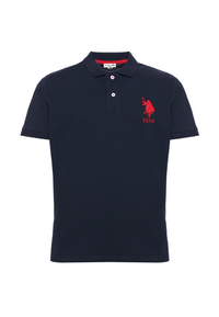 Polo shirt da uomo con logo maxi ricamato e numero