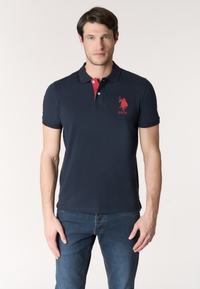 Polo shirt da uomo con logo maxi ricamato e numero