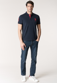 Polo shirt da uomo con logo maxi ricamato e numero
