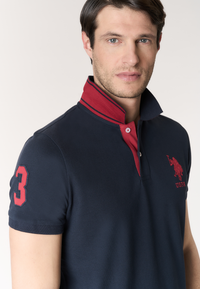 Polo shirt da uomo con logo maxi ricamato e numero