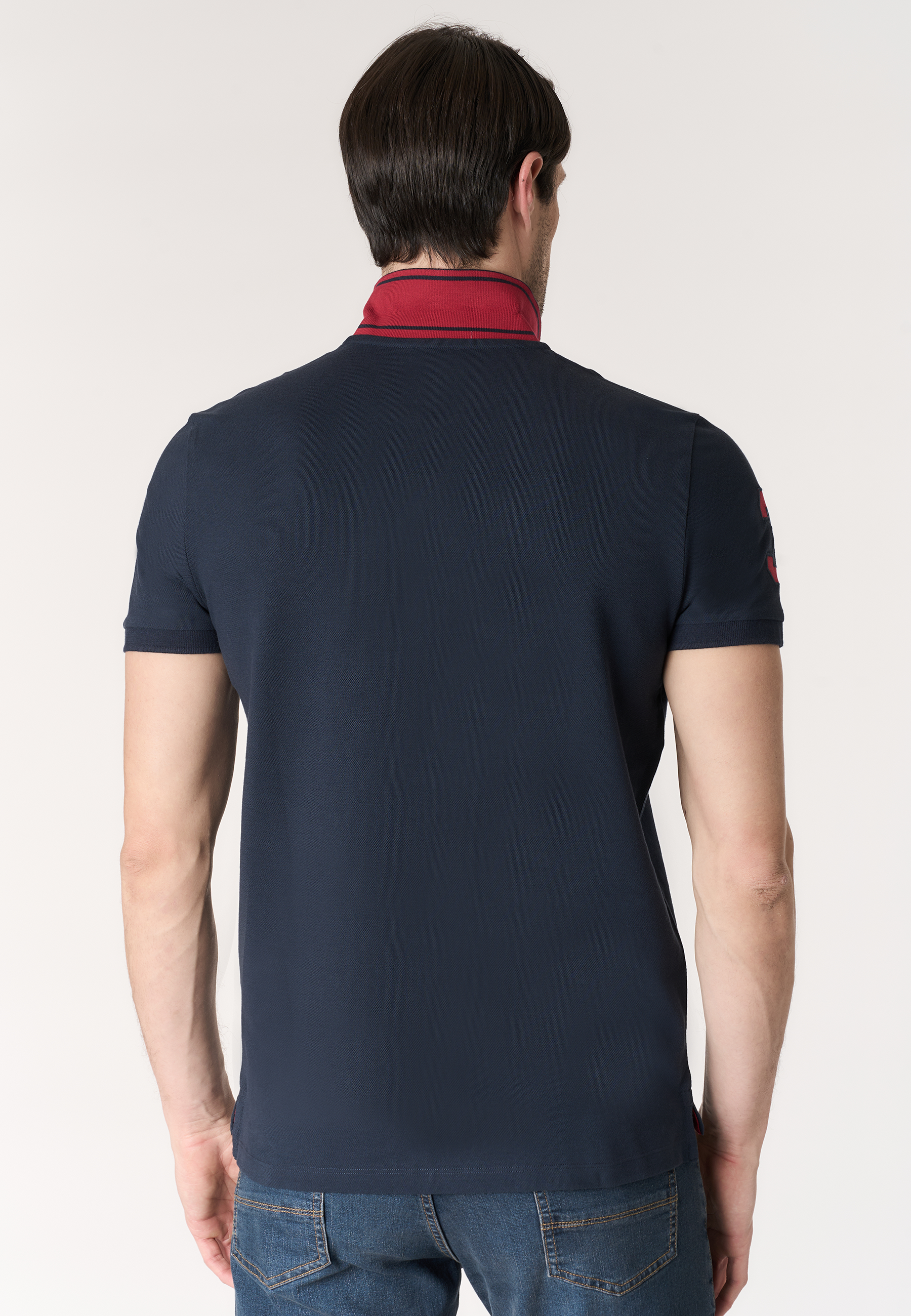 Polo shirt da uomo con logo maxi ricamato e numero