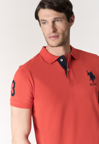 Polo shirt da uomo con logo maxi ricamato e numero