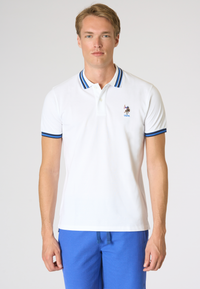 Polo shirt a maniche corte con logo colorato e dettagli a contrasto