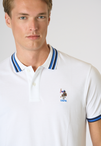 Polo shirt a maniche corte con logo colorato e dettagli a contrasto