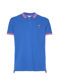 Polo shirt a maniche corte con logo colorato e dettagli a contrasto