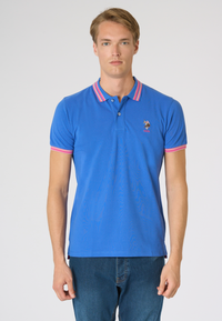 Polo shirt a maniche corte con logo colorato e dettagli a contrasto