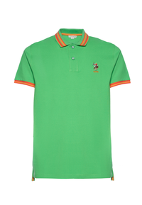Polo shirt a maniche corte con logo colorato e dettagli a contrasto