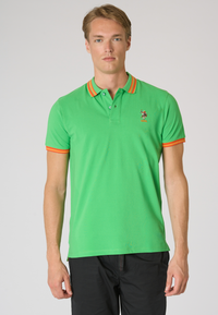 Polo shirt a maniche corte con logo colorato e dettagli a contrasto