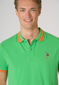 Polo shirt a maniche corte con logo colorato e dettagli a contrasto