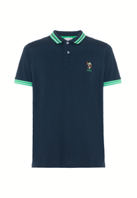 Polo shirt a maniche corte con logo colorato e dettagli a contrasto