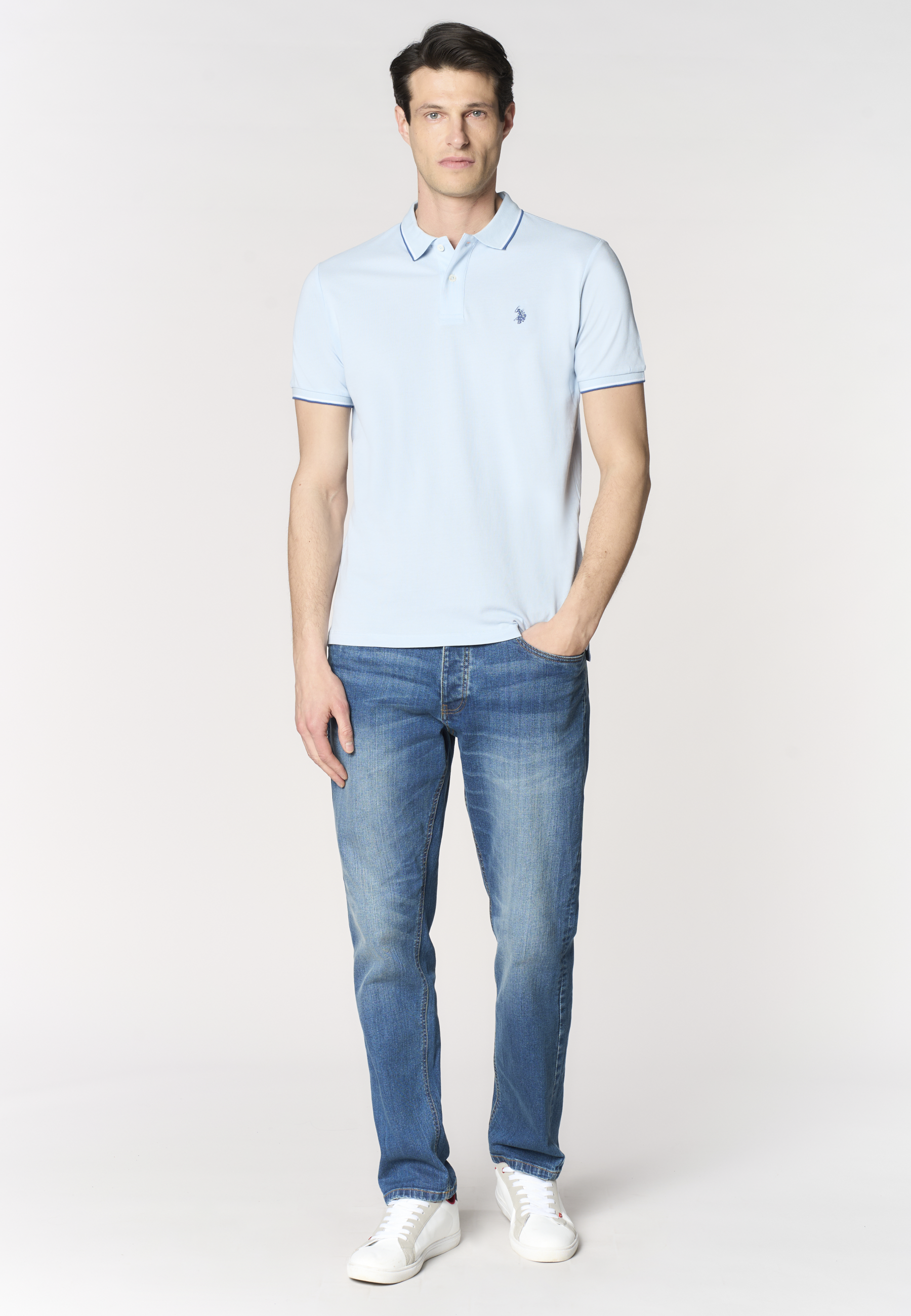 Polo shirt a maniche corte in cotone light piquet