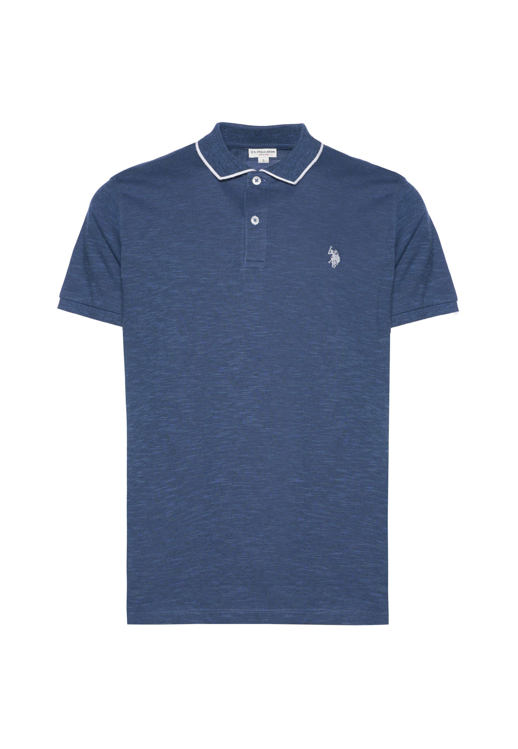 Polo shirt da uomo in cotone slub con profili a contrasto