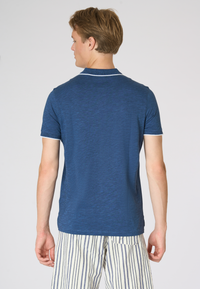 Polo shirt da uomo in cotone slub con profili a contrasto