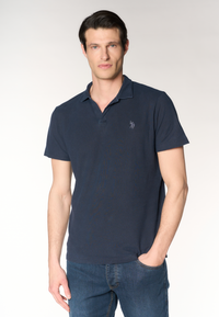 Polo shirt da uomo in misto canapa e cotone organico