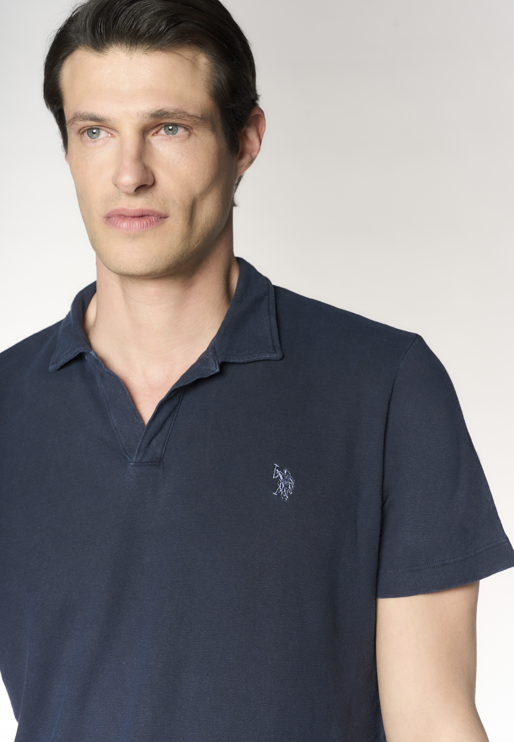 Polo shirt da uomo in misto canapa e cotone organico