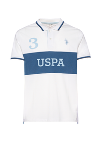 Polo shirt a maniche corte con banda a contrasto e numero