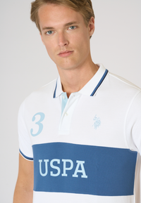 Polo shirt a maniche corte con banda a contrasto e numero