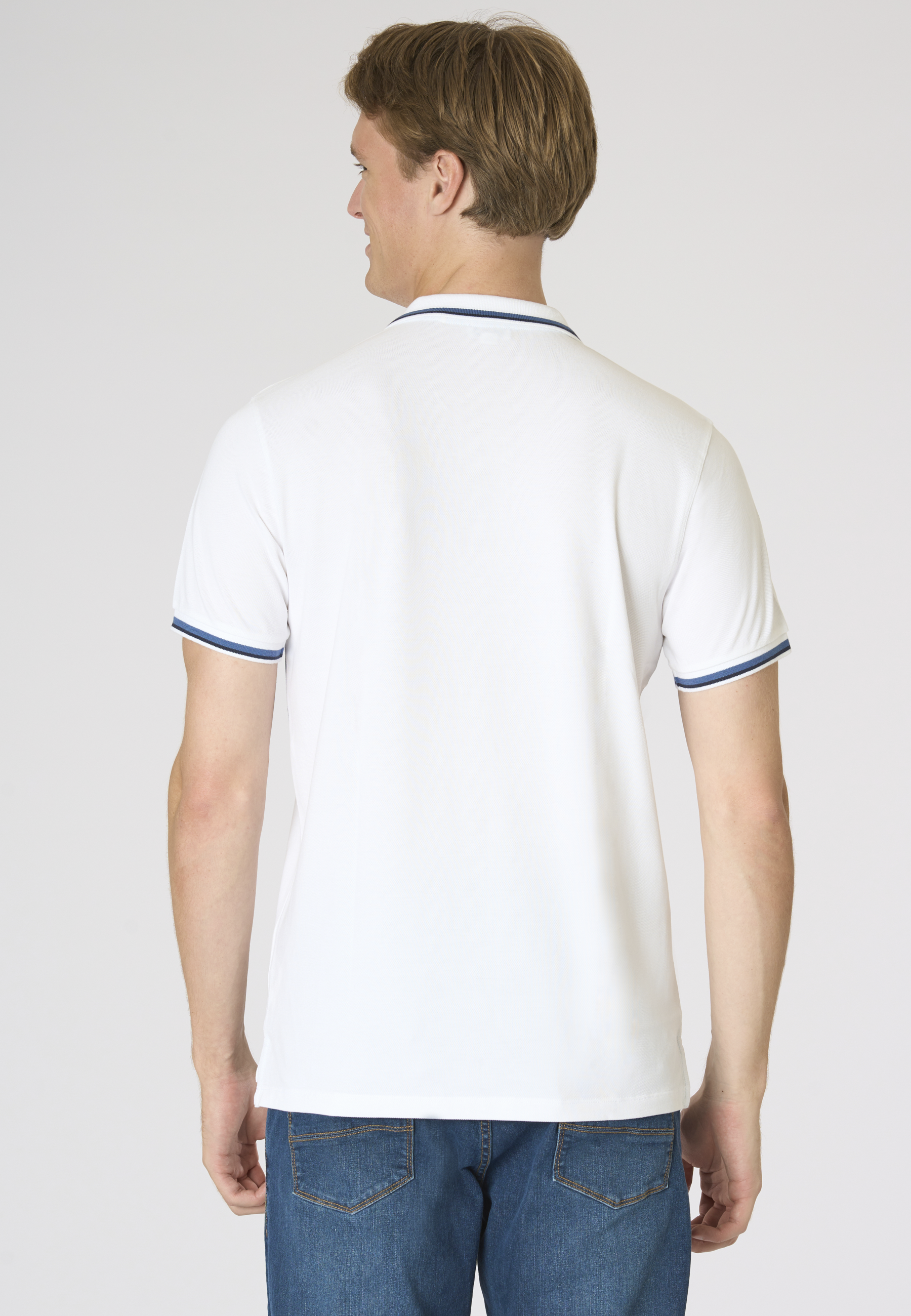 Polo shirt a maniche corte con banda a contrasto e numero