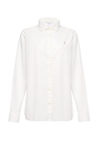 Camicia da donna in cotone popeline con logo