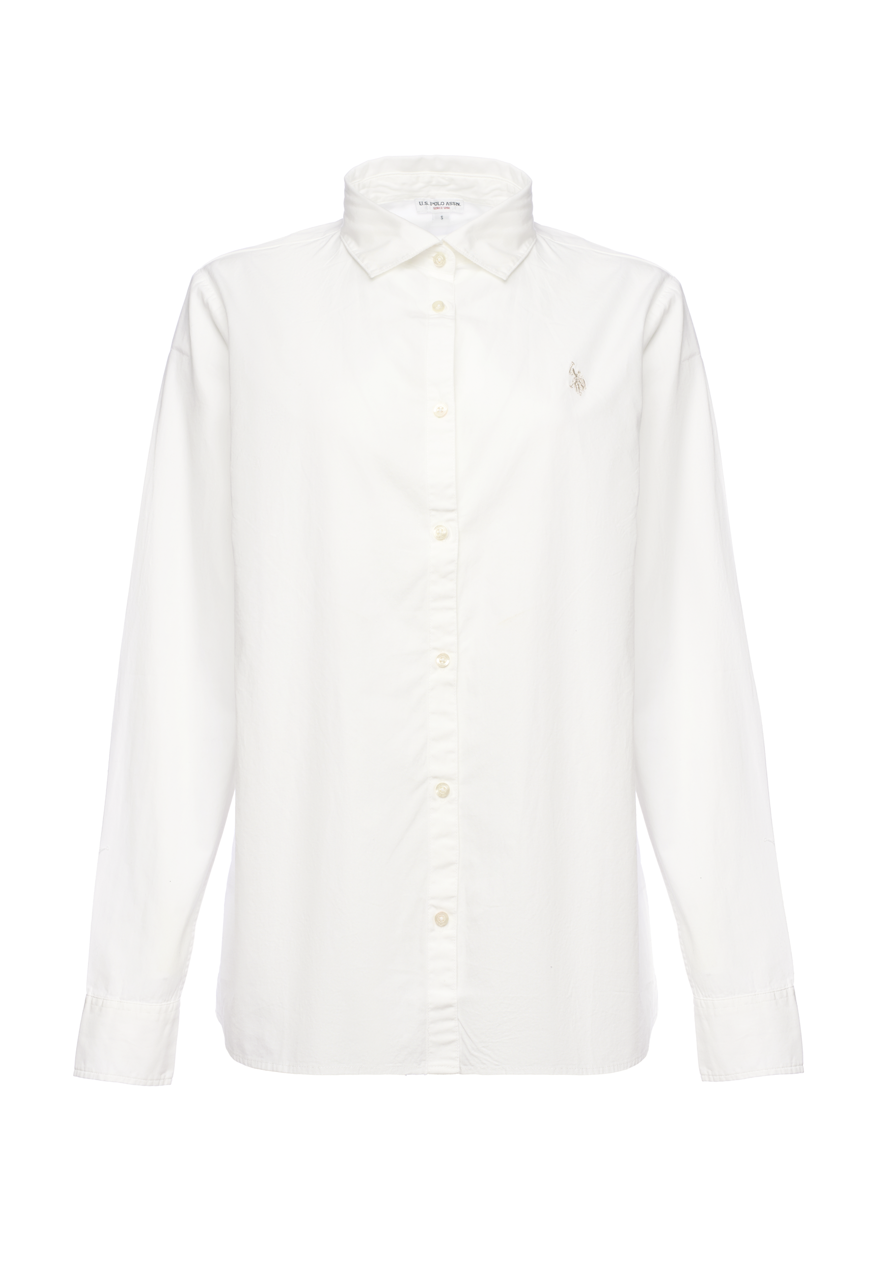 Camicia da donna in cotone popeline con logo