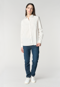 Camicia da donna in cotone popeline con logo
