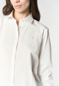 Camicia da donna in cotone popeline con logo