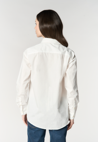 Camicia da donna in cotone popeline con logo