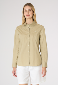 Camicia da donna in cotone popeline con logo