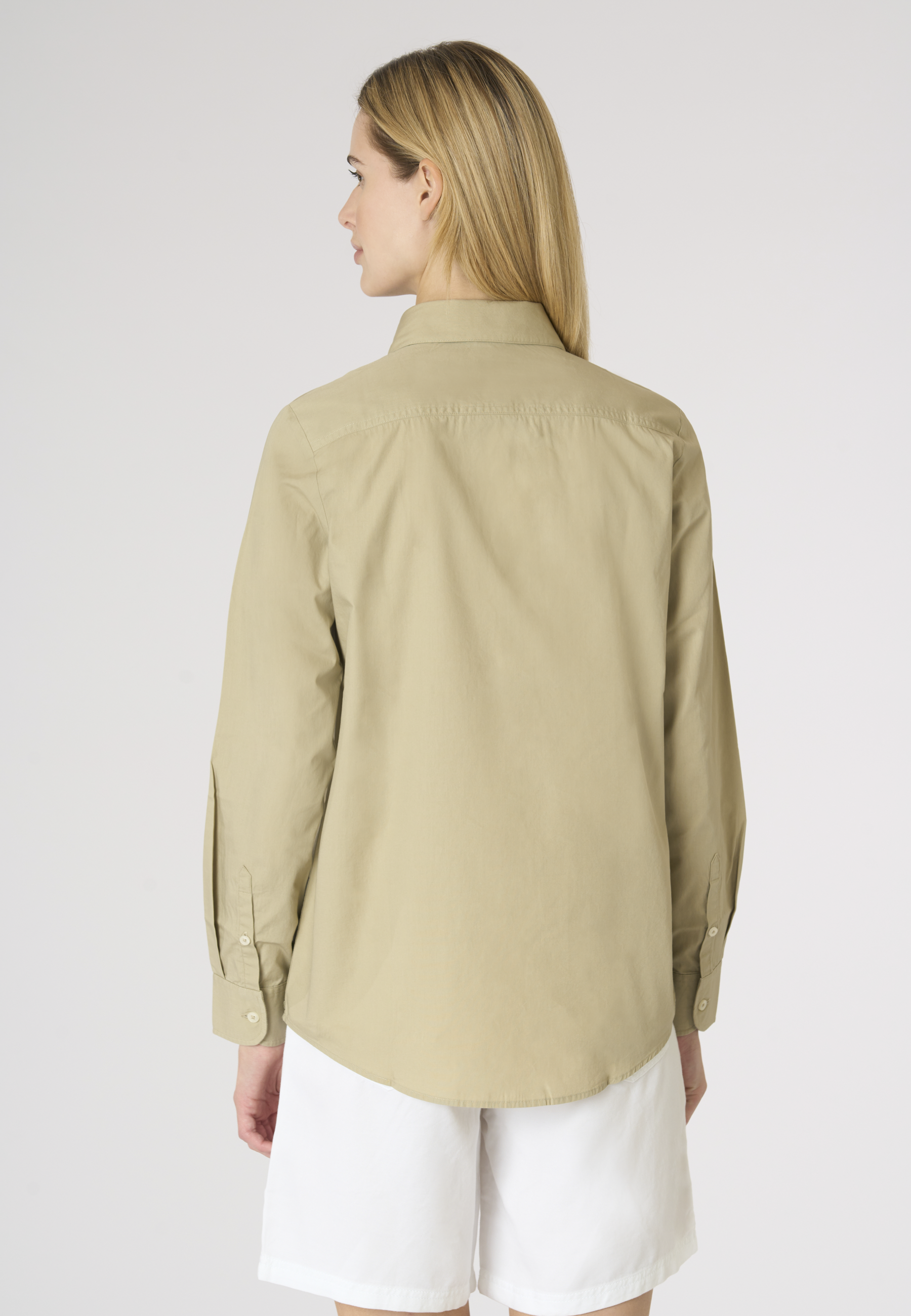 Camicia da donna in cotone popeline con logo