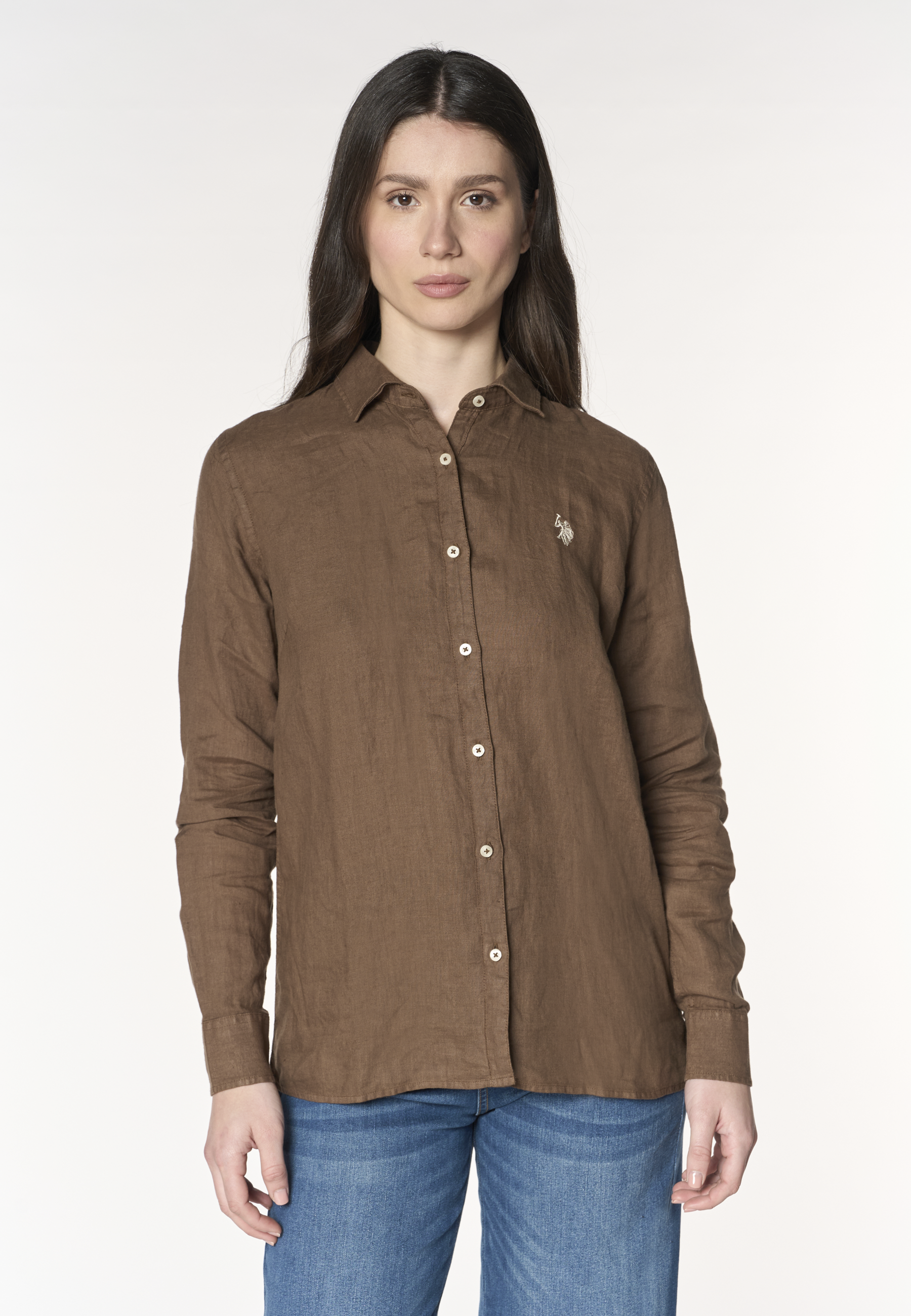 Camicia da donna in misto cotone e lino Premium Quality